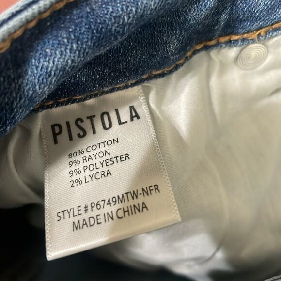 Pistola revolve distressed skinny high waisted blue jeans size 27” - Picture 9 of 9